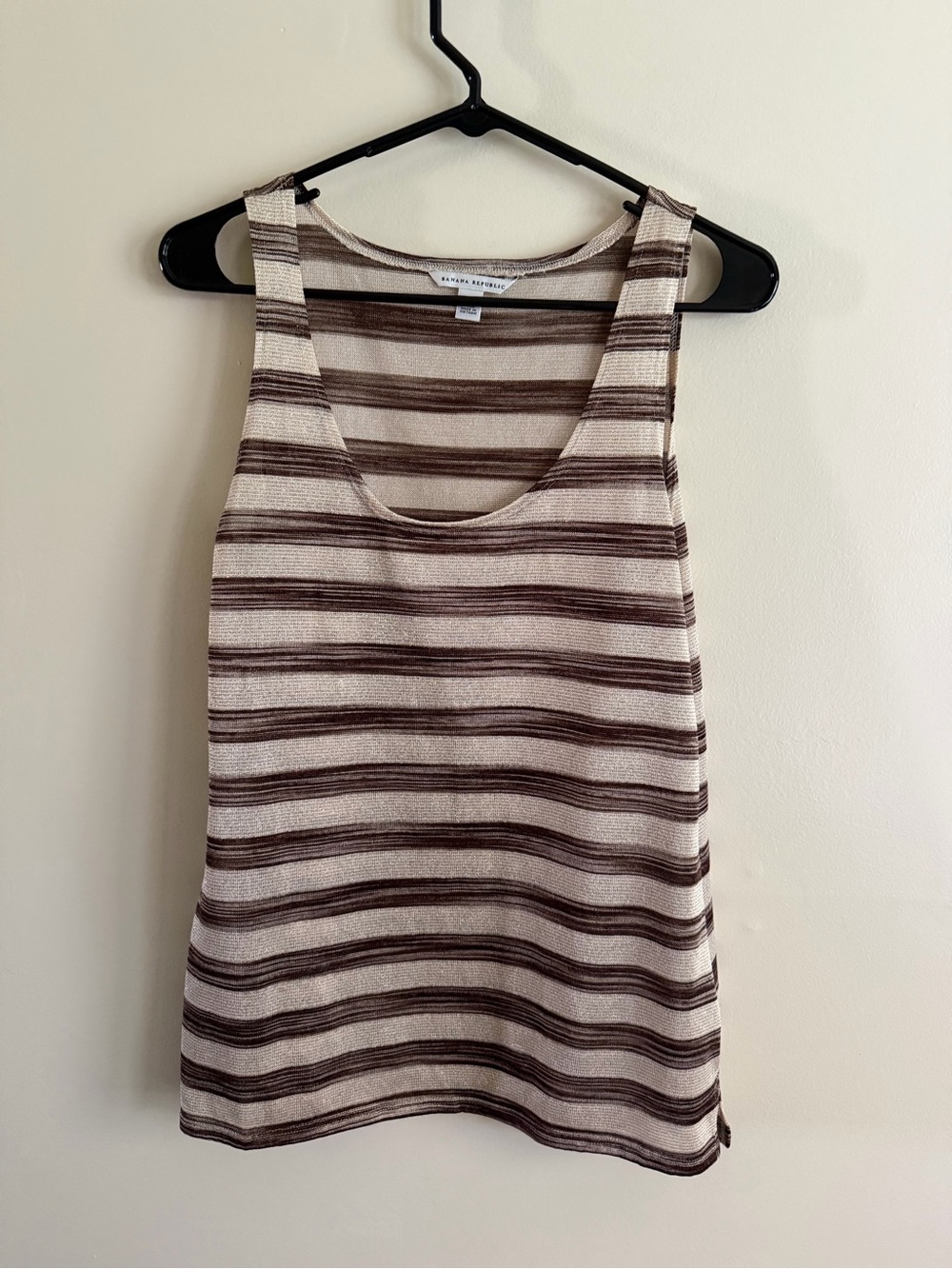 Banana Republic Brown and Cream Striped Tank